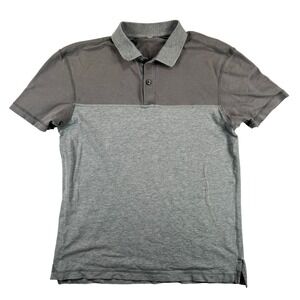 Lululemon Polo Shirt Mens XS or Small Slim Two Tone‎ Gray Short Sleeve Athletic
